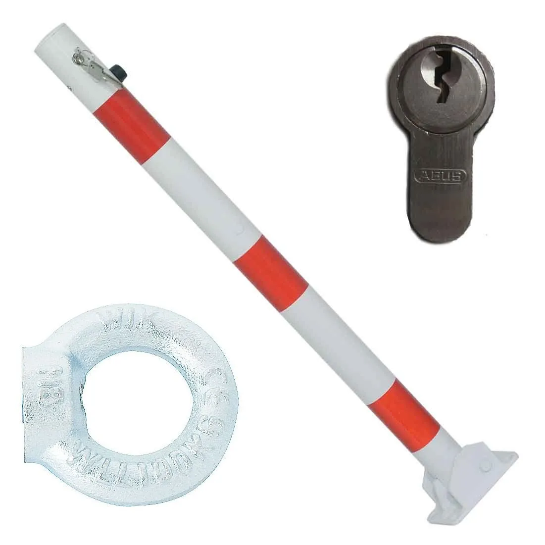 Absperrpfosten,60 mm, mit 0, 1 oder 2 Ösen, klappbar, Zylinderschloß, Feuerwehpfosten