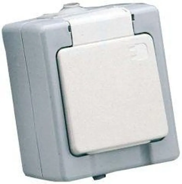 Kopp Schutzkontakt-Steckdose AP/FR, grau/weiss