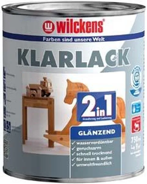 Wilckens Klarlack 2in1, 750 ml glänzend (Inhalt: 0.75 Liter - 16.43 € / 1 Liter)