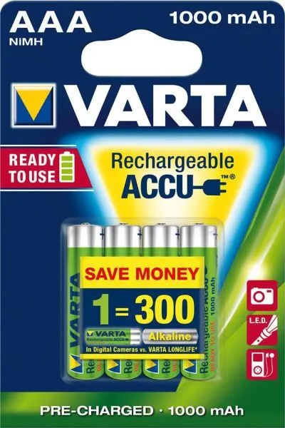 VARTA Professional Accu Micro AAA, HR03, 1000mAh