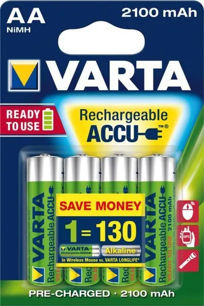 VARTA Power Accu R2U Mignon AA, HR06, 2100 mAh