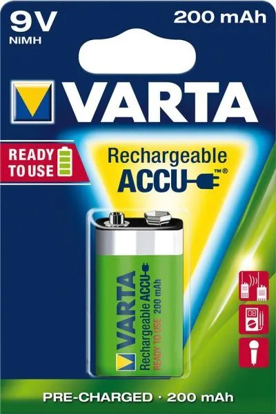 Varta Batterie RECHARGEABLE 9V E-Block,Accu 200mAh