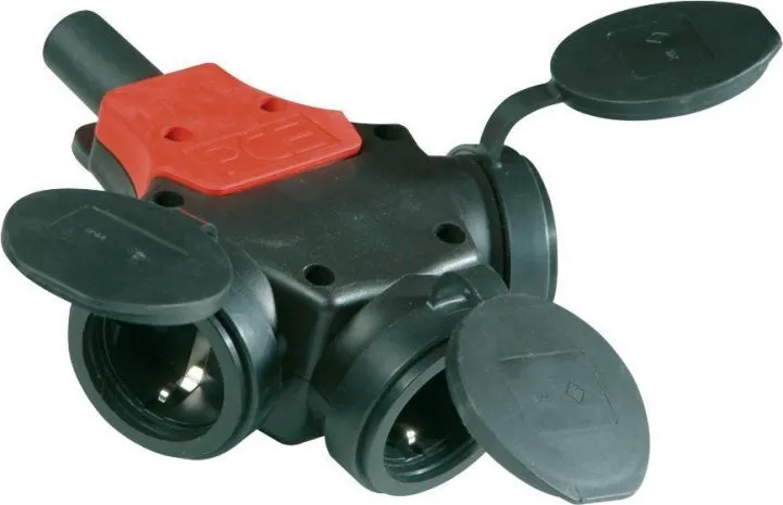 PCE 3-Wege Kupplung IP 44 Gummi und Deckel