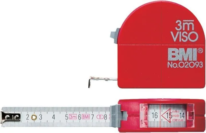 BMI Taschenbandmass mit Sichtfenster 3m x 16mm