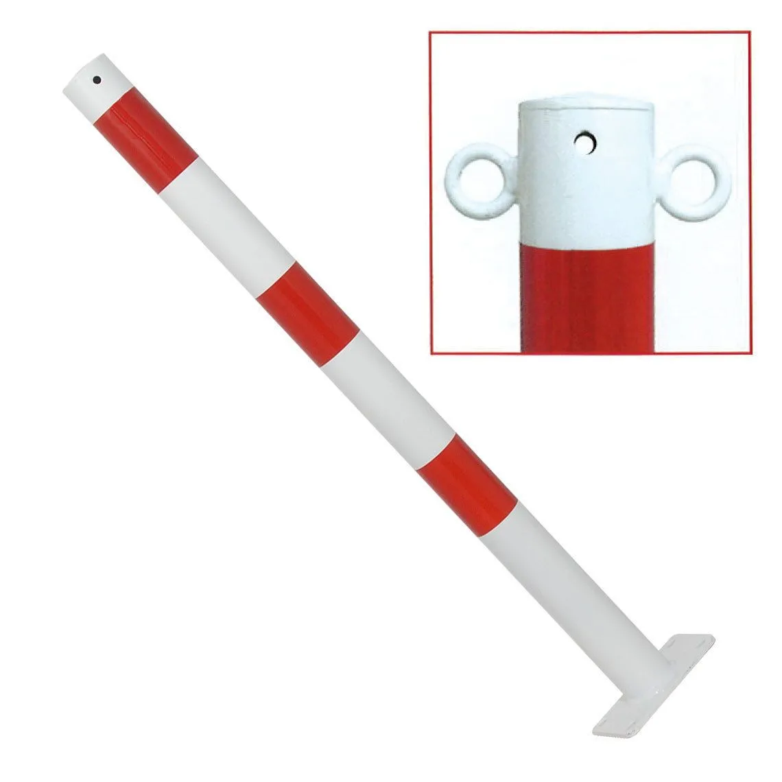 Absperrpfosten 60 mm, mit 0,1 oder 2 Ösen, ortsfest, zum Aufdübeln, Feuerwehrpfosten