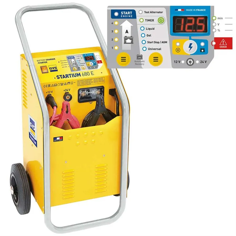 GYS STARTIUM 680E 026490 automatisches 12-24V Batterieladegerät Startgerät 230V