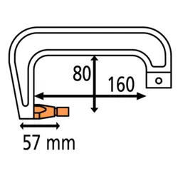 GYS Elektrodenbügel RC1 - 8 bar/300 daN - LG 160x80 mm + 1 Kappe - 051065