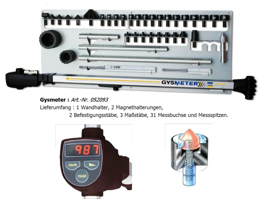 GYS Messwerkzeug GYSMETER mit Digitalanzeige 052093 mit Zubehör