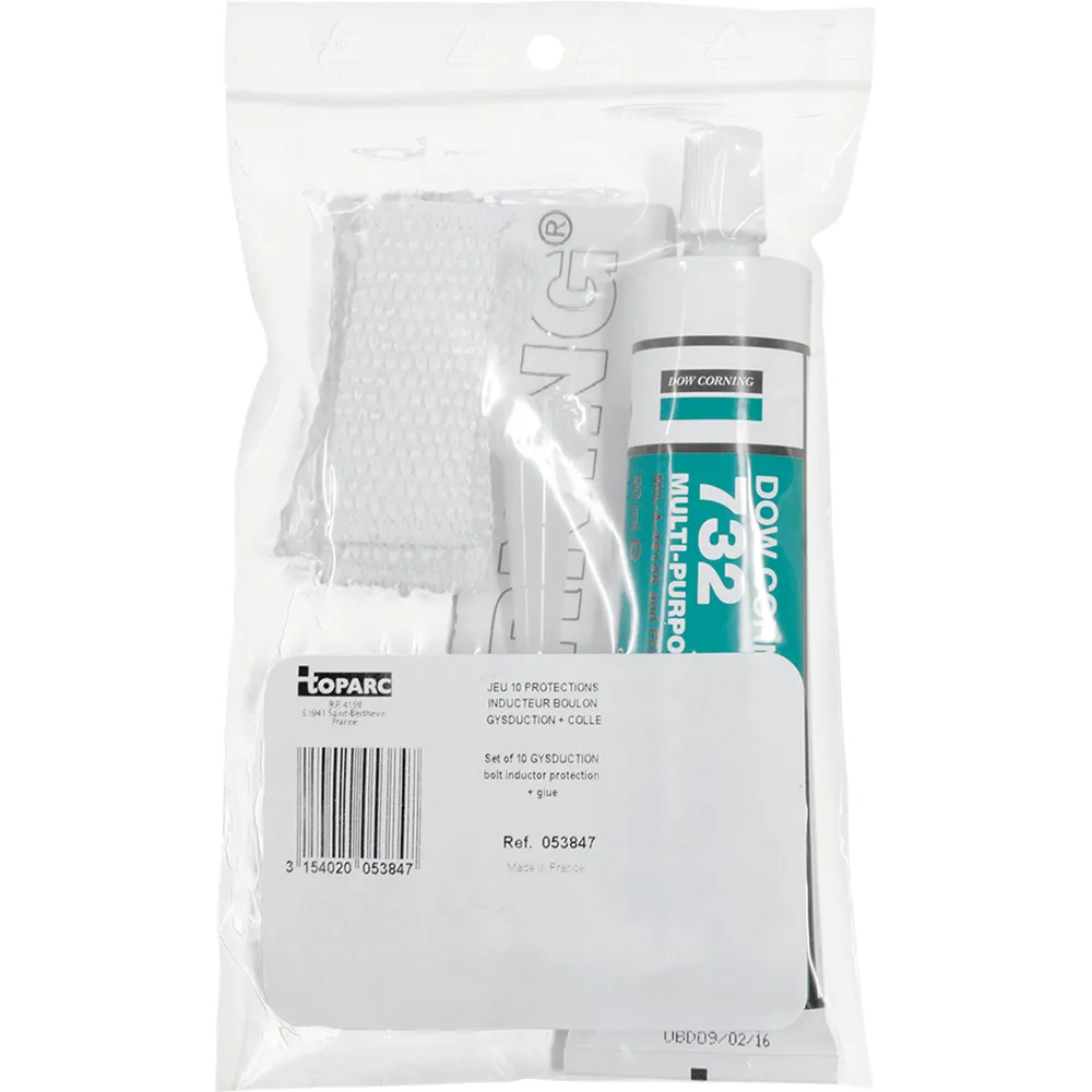 GYS 10 Glasfaserabdeckung für Bolzeninduktor Gysduction + Klebestoff 053847 Set