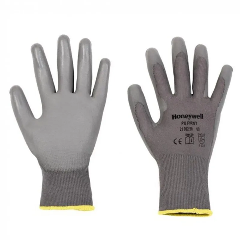 10 Paar Montagehandschuh PU First Grey Größe 8