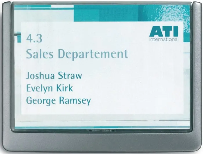 Tür-/Infoschild B149xH105,5mm Sichtfenster Acrylglas Rücken ABS graphit DURABLE