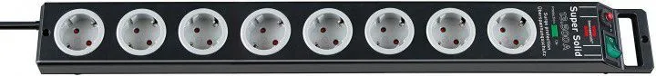 Brennenstuhl 8 fache Steckdosenleiste 2,5 m lang mit Überspannungsschutz 13.500A
