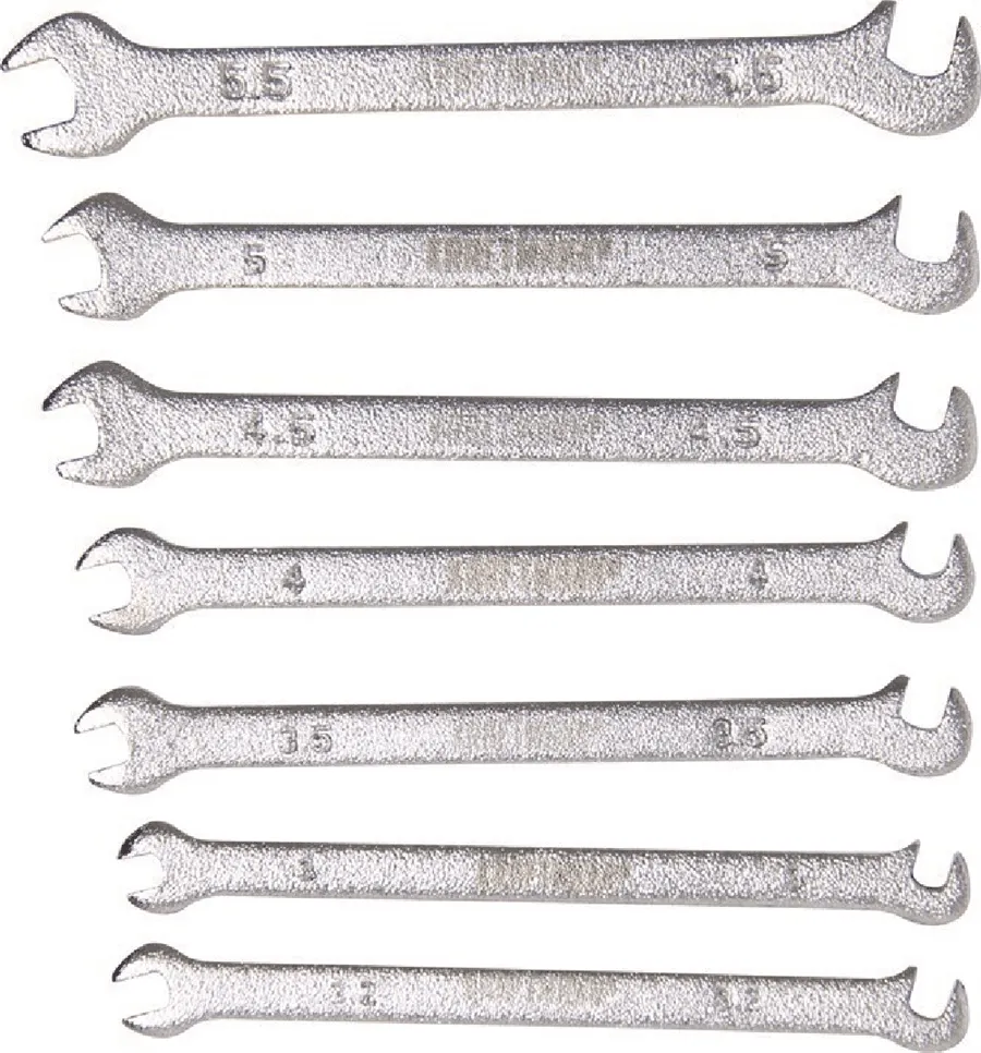 BGS DIY Doppel-Maulschlüssel-Satz | Mini-Ausführung | SW 3 - 5,5 mm | 7-tlg. – 1239