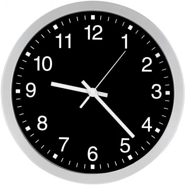 Bürk Mobatime Funk Wanduhr D300 elegantZiffernblatt sw, Zahlen