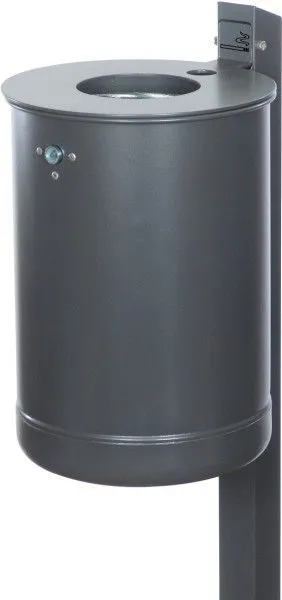 Renner Abfallbehälter vzk, grau m.Ascher, Pfosten