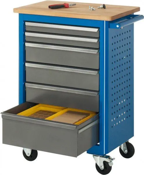 Rau Rollwerkbank, bl/anthr 675x450x950, 6 Sb., bu