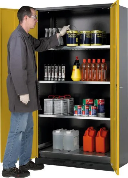 Asecos Chemikalienschrank 1055x1950 mm 2 Türen gelb