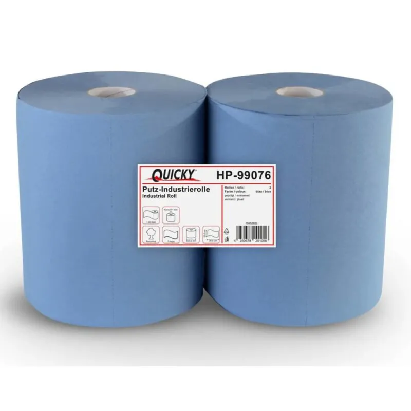 2 Stück Putztuchrollen blau á 1000 Blatt 36x34 cm 2-lagig
