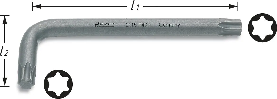 HAZET Winkelschraubendreher- Innen TORX® Profil - 23 mm 2115-T20
