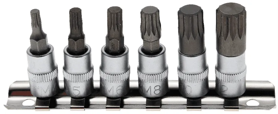 BGS Bit-Einsatz-Satz | 6,3 mm (1/4") | Innenvielzahn (für XZN) M4 - M12 | 6-tlg. – 2162
