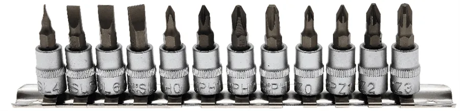 BGS Bit-Einsatz-Satz | 6,3 mm (1/4") | Schlitz, Kreuzschlitz PH / PZ | 12-tlg. – 2163