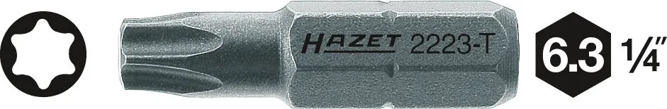 HAZET Bit Sechskant massiv 6,3 1/4 Zoll Innen TORX® Profil 2223-T25