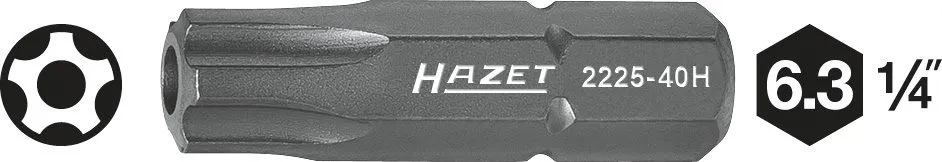 HAZET 5-Stern-Bit 15H Sechskant 6,3 1/4 Zoll mit Zapfen 2225-15H