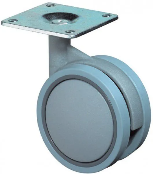 BS Rollen Kunststoff Doppelrolle 75mmsilbergrau