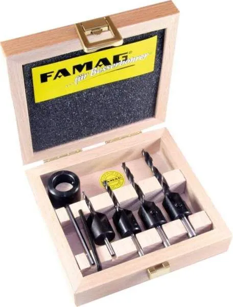 Famag Bohrer-Senker-Satz 4tlg. im Holzk.