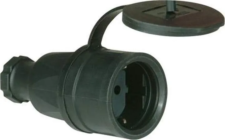 PCE Schutzkontaktkupplung 2p+ IP 44 Vollgummi + Deckel