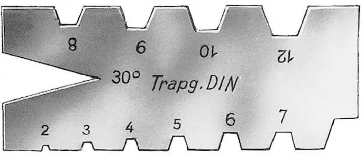 FORUM Trapezgewinde-Stahllehre DIN103 stg.2-12mm