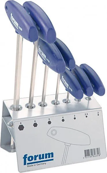 FORUM Stiftschlüssel-Satz 6kt. 7-tlg. T-Griff