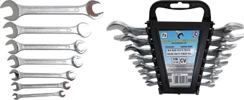 BGS DIY Doppel-Maulschlüssel-Satz | SW 6 x 7 - 19 x 22 mm | 7-tlg. – 30030