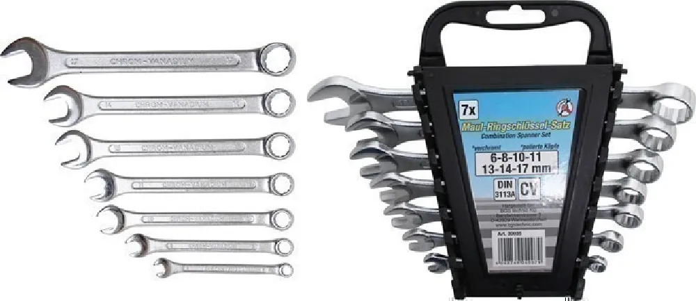 BGS DIY Maul-Ringschlüssel-Satz | SW 6 - 17 mm | 7-tlg. – 30035