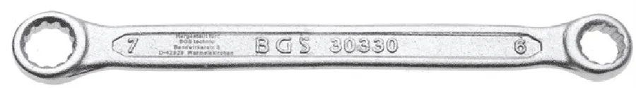 BGS Doppel-Ringschlüssel | extra flach | SW 6 x 7 mm – 30330