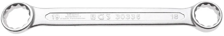 BGS Doppel-Ringschlüssel | extra flach | SW 18 x 19 mm – 30336