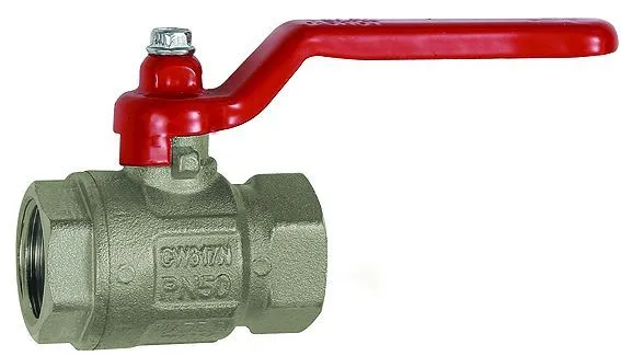 RIEGLER Kugelhahn leicht Messing G 1 innen/innen Handhebel Rot