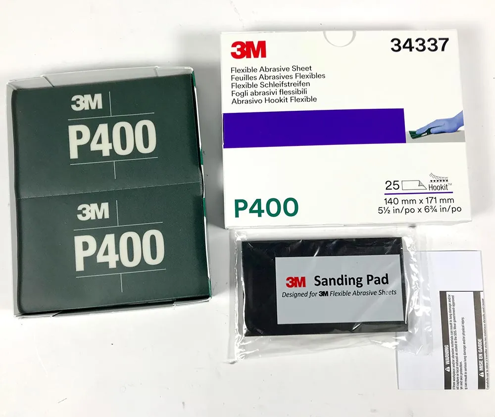 3M™ 34337 Hookit™ 25x Flexible Schleifstreifen 140x171mm mit Pad grün P400