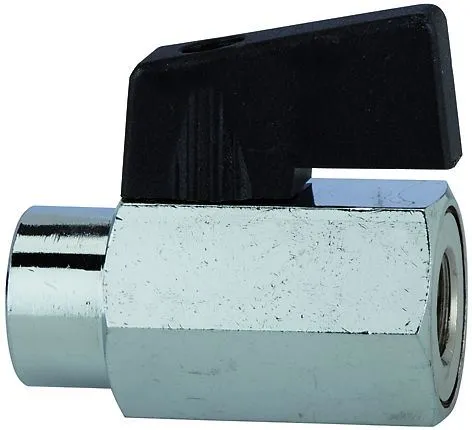 RIEGLER Mini-Kugelhahn G 1/8 innen Messing Flügelgriff SW20