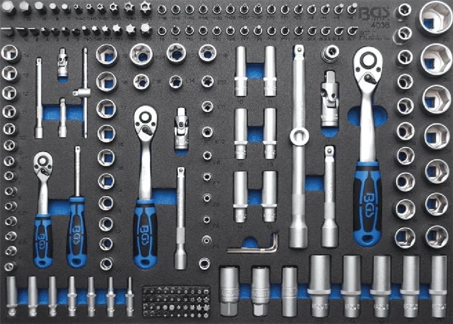 BGS 4036 Werkstattwageneinlage 3/3: Steckschlüssel-Satz 192-teilig