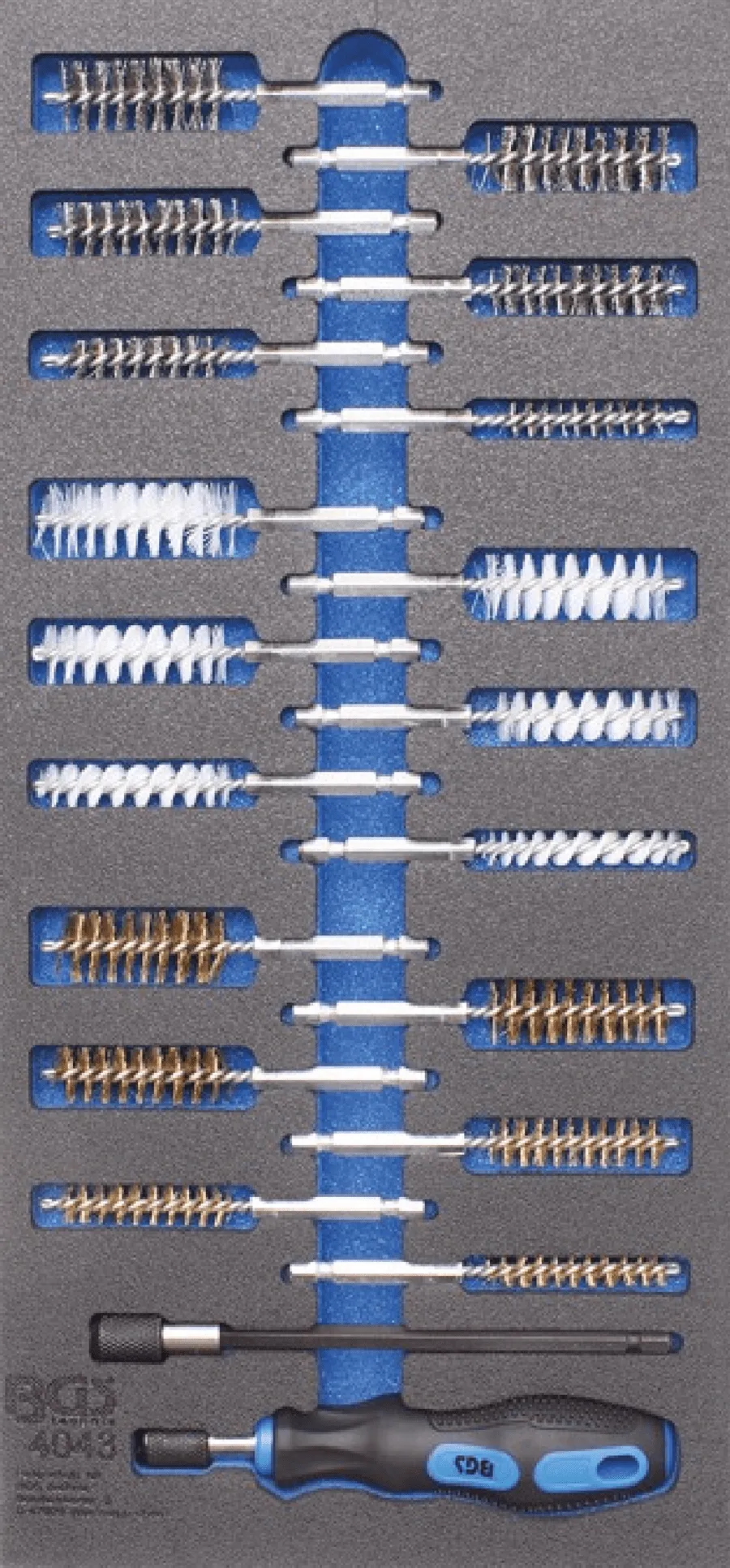 BGS Werkstattwageneinlage 1/3: Bürsten-Sortiment | 20-tlg. – 4043