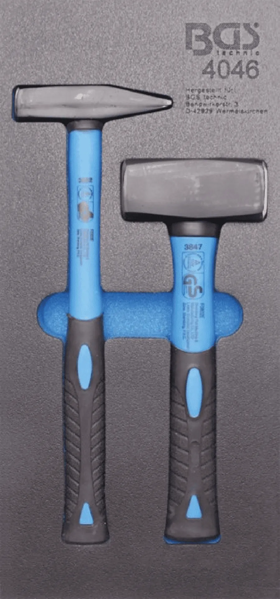 BGS Werkstattwageneinlage 1/3: Fäustel- und Schlosserhammer-Satz | 2-tlg. – 4046