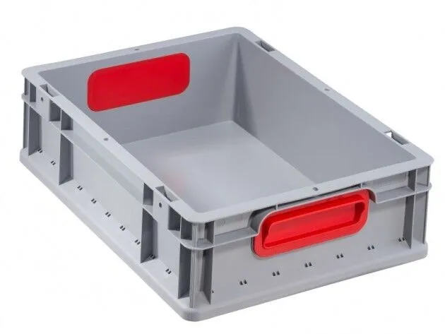 Allit EuroBox 412, 400x300x120mmGriffe geschl., grau/rot