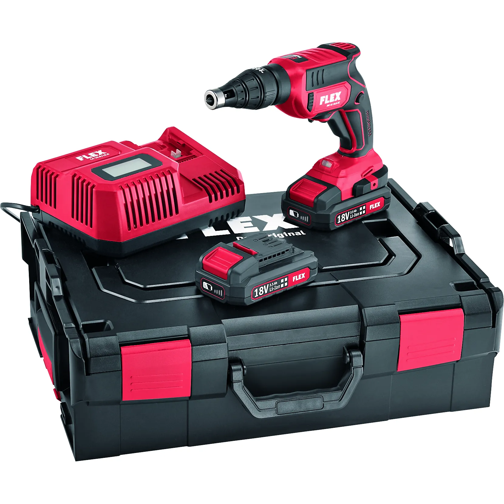 FLEX Akku Trockenbauschrauber DW 45 18 EC 2.5 Set 467146 467.146 L-BOXX Akkus LG