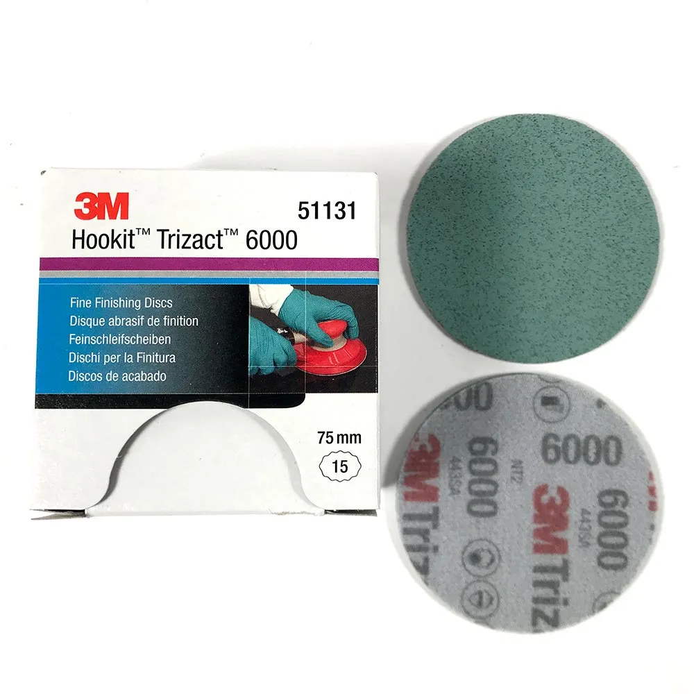 3M™ 51131 15x Hookit™ Trizact™ Finishing Schleifscheiben P6000 grau 75mm