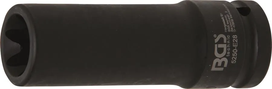 BGS Kraft-Steckschlüssel-Einsatz E-Profil, tief | 20 mm (3/4") | SW E28 mm – 5250-E28