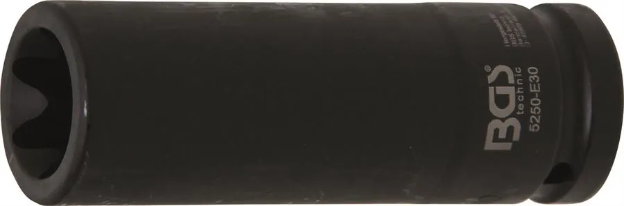 BGS Kraft-Steckschlüssel-Einsatz E-Profil, tief | 20 mm (3/4") | SW E30 mm – 5250-E30