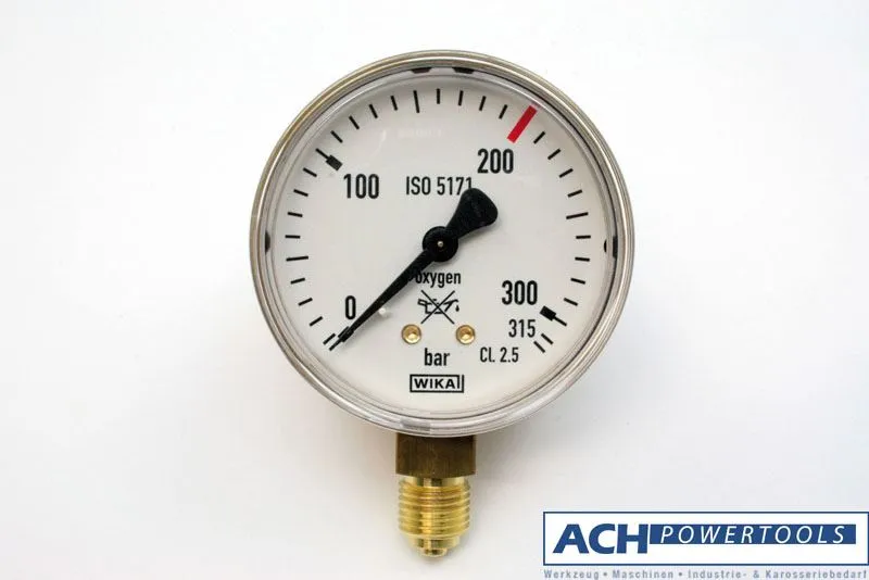 ACH Ersatzmanometer 1/4" ISO 5171 Inhaltsmanometer Sauerstoff 0 - 315bar 525070