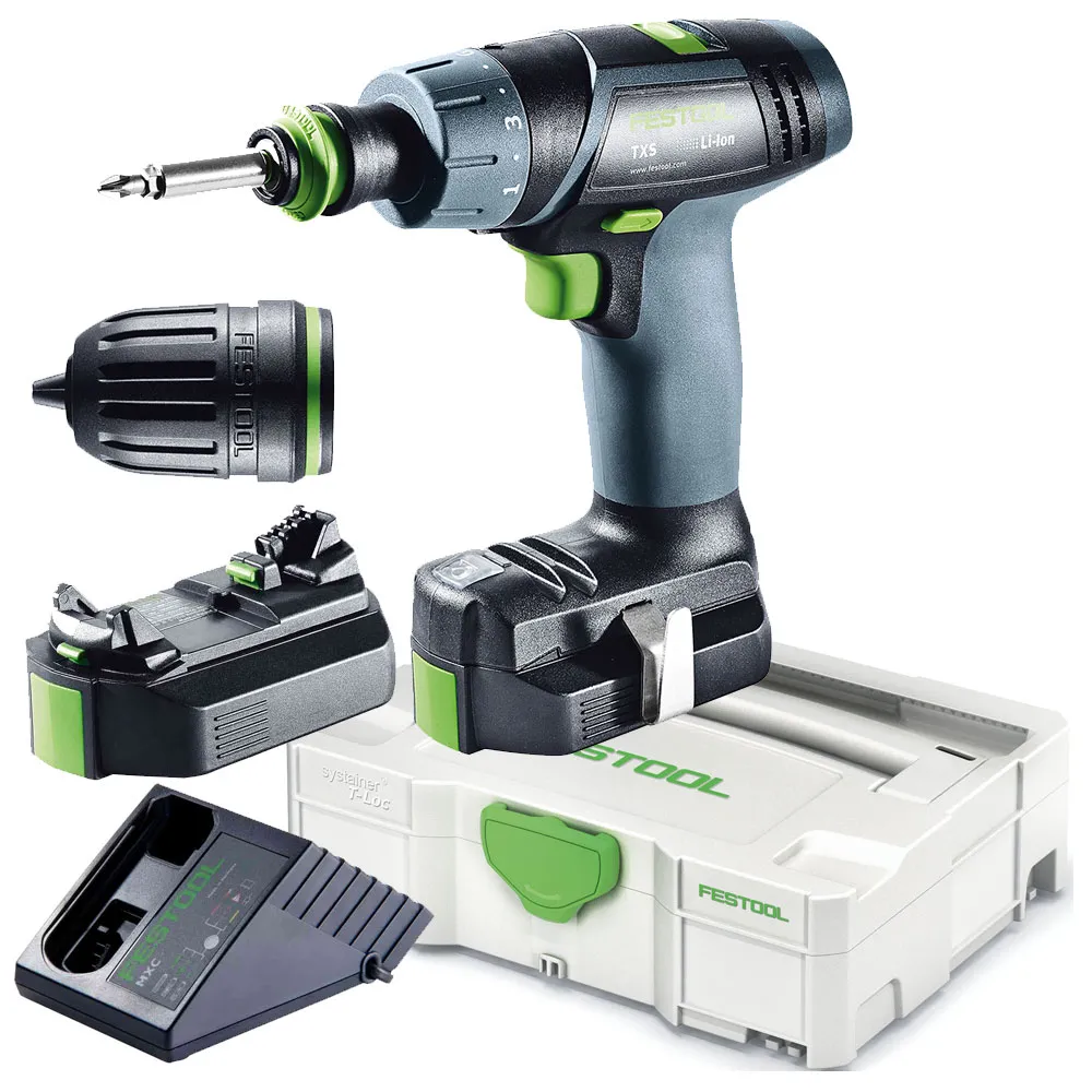 Festool Akkuschrauber TXS Li 2,6 Plus im Systainer 564509 10,8V 2,6Ah 2x Akku jetzt 576101