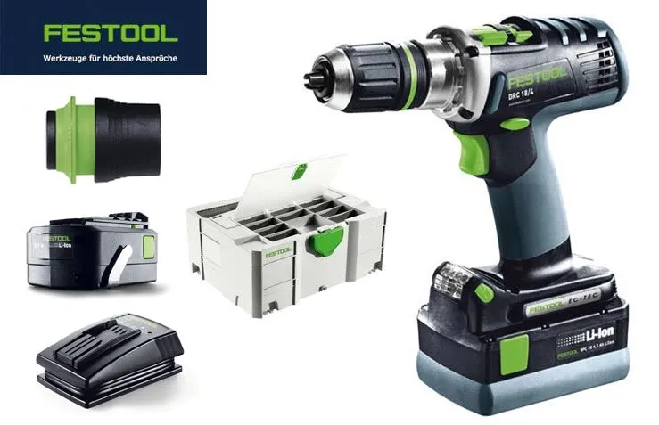 FESTOOL Akku Bohrschrauber QUADRIVE DRC 18/4 Li 5,2 Plus 18V 5.2 Ah jetzt 575602